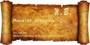 Mandler Bíborka névjegykártya